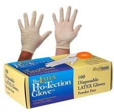 Disposable Latex Gloves, Powder Free Size Large