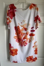 Calvin Klein Capelet Floral White Pink Dress Size 4