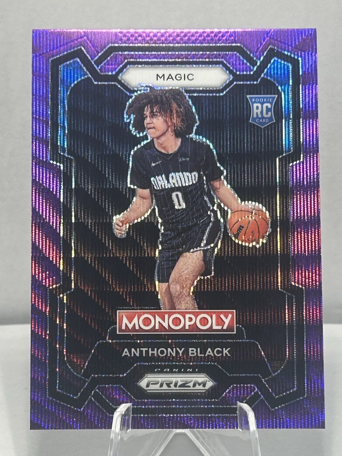 2023-24 Panini Prizm Monopoly Basketball Purple Parallel #66 Anthony Black RC