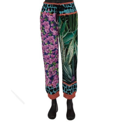 DOLCE & GABBANA x DJ Khaled Jogger Hose Sporthose mit Blumen Print Grün Pink