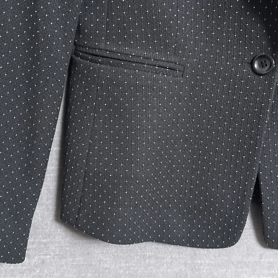 Blazer Tahari 6 Negro Lunares Texturizado Chaqueta Oficina Trabajo Carrera Clásico Foto 3 de 4