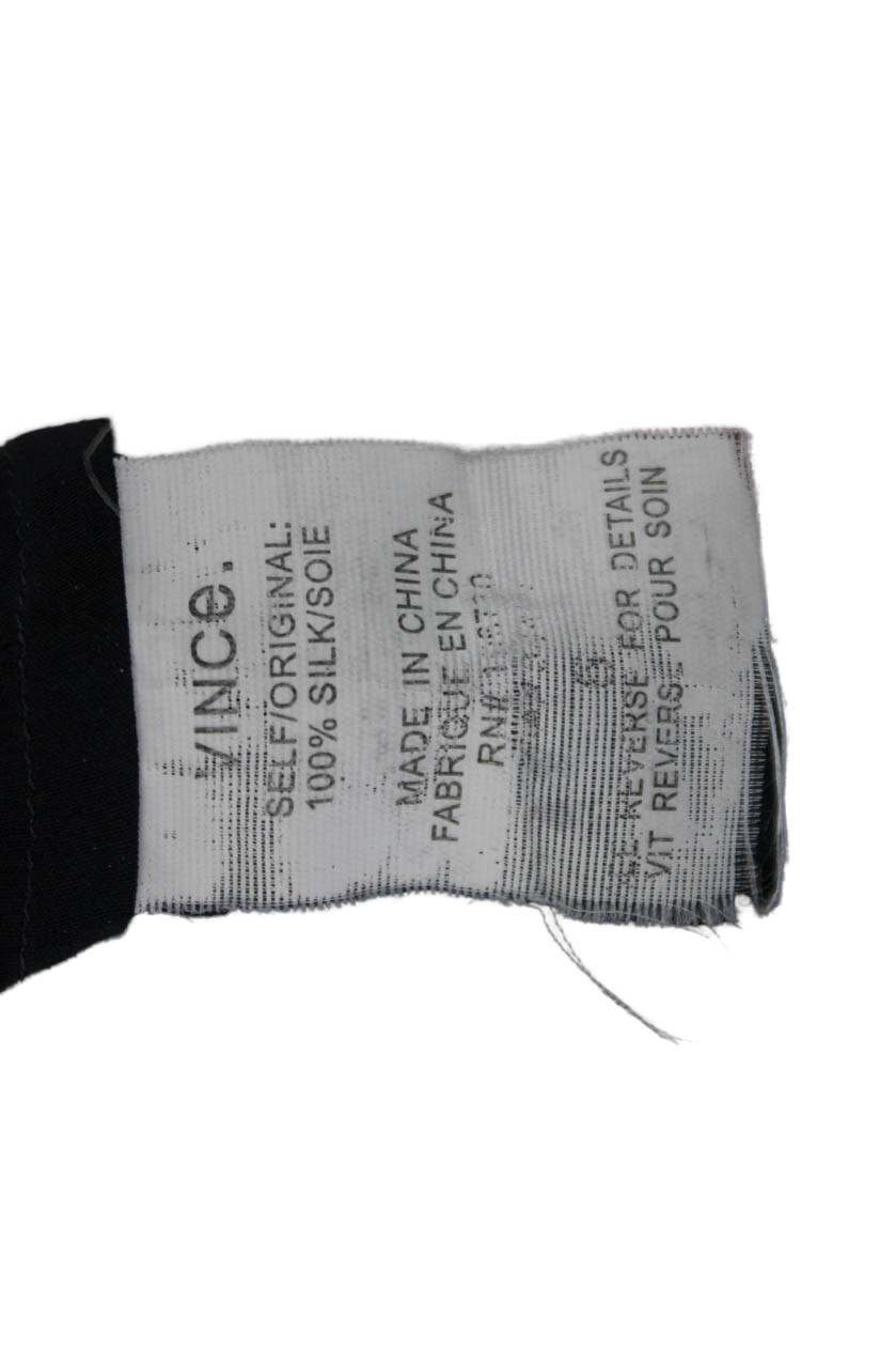 Vince Womens Basic Button-Up Blouse Black Long Sl… - image 4