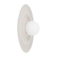 Wandleuchte Metall Glas Kaschmir Weiß Schlafzimmer H:40 Cm G9 Wandlampe Flur