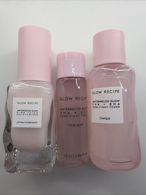 Glow Recipe Watermelon Glow Glass Skin Trio Kit Moisturizer Toner Serum NEW
