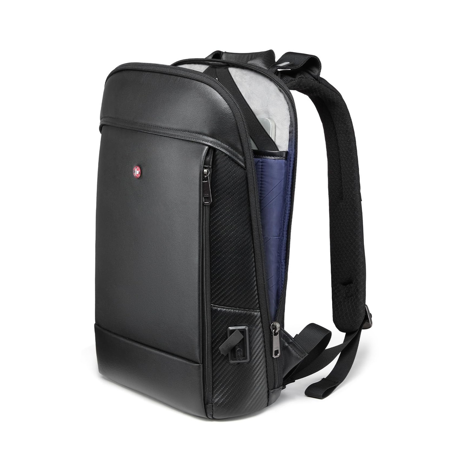 CROSSGEAR Full-Grain Genuine Leather Laptop Backpack, Slim L