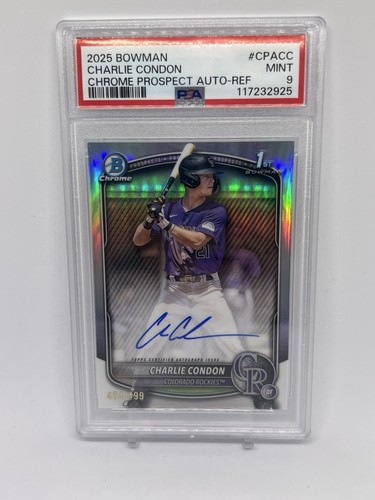 2025 1st Bowman Chrome Charlie Condon Refractor Auto /499 CPA-CC PSA 9