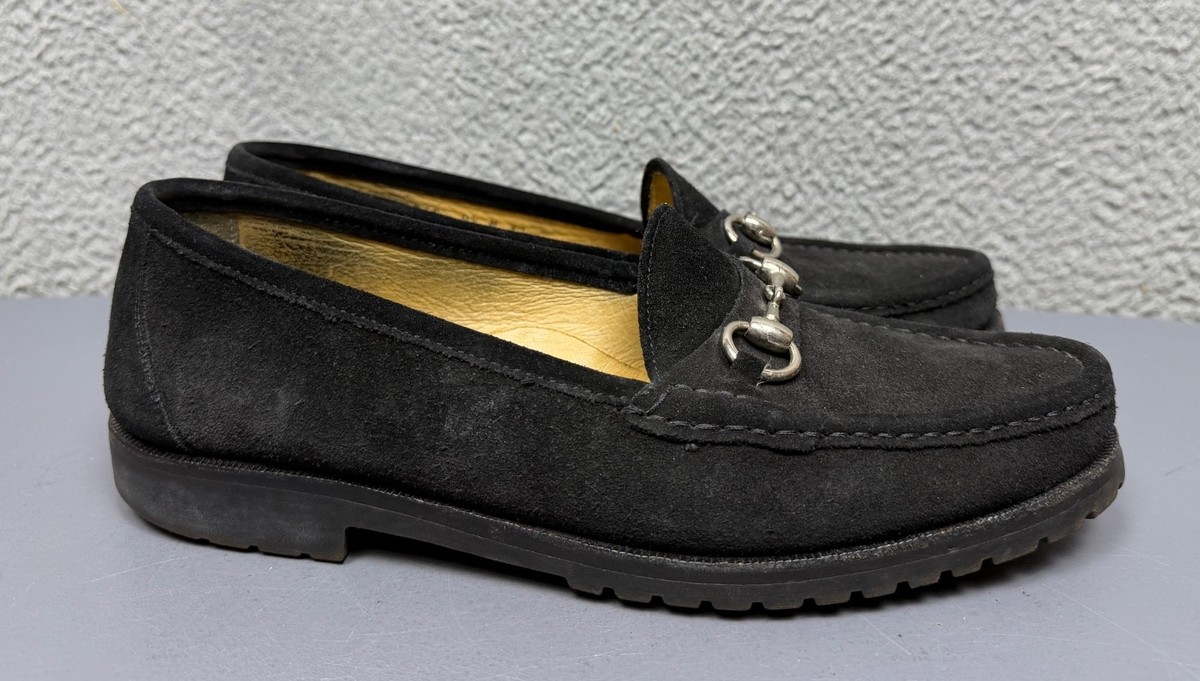 Vtg Cole Haan Shoes Womens 9.5 M Black Suede Horsebit Lug  display picture 2
