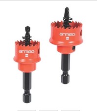 Armeg Hole Saw Twin Set 20mm and 25mm  Sheet Steel Metal Holesaw Acceler8%