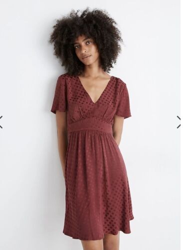Madewell Women’s V neck fit And Flare Dress Sz 2 NWT
