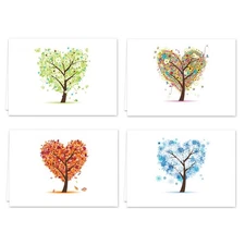 Seasons of Life Note Card Assortment Pack/Set Of 24 Greeting Cards And White ...