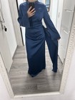 Abendkleid Satin mit seitlicher Schleppe Gr. L 