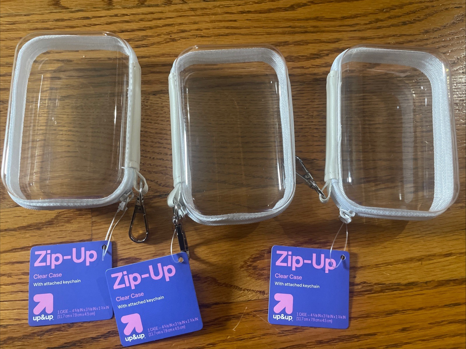 Lot Of 3 Target (Up & Up Brand) Mini Hard-Sided Zipper Case Keychains