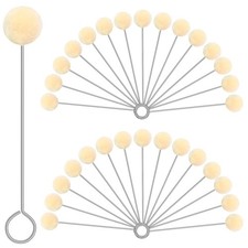 30 Pack Wool Daubers Ball Brush Leather Dye Tool with Metal Handle for White