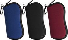 3 Pcs Sunglasses Soft Case Ultra Light Zipper Eyeglass Case Portable