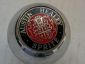Vtg AUSTIN HEALEY SPRITE Chrome Metal GEAR SHIFT Shifter Knob 2"