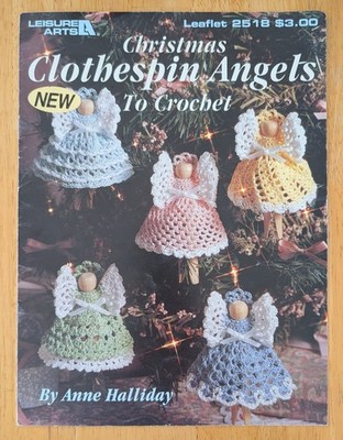 Christmas Clothes Pin Angels to Crochet by Leisure Arts