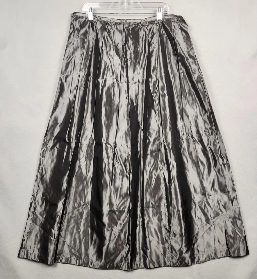 Falda Versalles Nueva York Mujer 18W Plateada Plisada Línea A Larga Formal Hecha en EE. UU. Foto 2 de 4