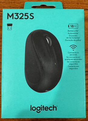  NEW Logitech M325S Wireless Optical USB Mouse, Black (910-006825)