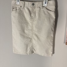 Gap Womens Skirt Corduroy Y2K Beige 1969 Jeans Sz 0 Stretch 18" Length