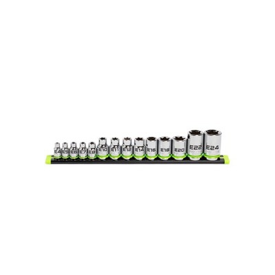 GRIPEDGE Tools | 14-PC RPT E-Star Socket Set | Sizes E4 - E24 | 1/4'' - 3/8''...