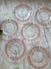 Anchor Hocking Pyrex style Pink Gooseberry Bread-Dessert Plate 6" - Set Of 6