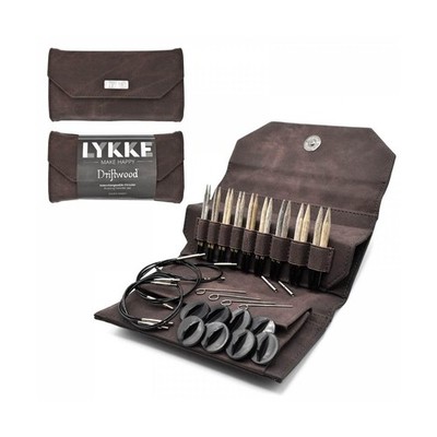 Lykke Interchangeable Knitting Needles, 3.5'' Inch Driftwood Wooden Needles, K...