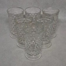 Indiana Glass Colony Whitehall Iced Tea Goblets Glasses 6 Clear Flared Top 6"
