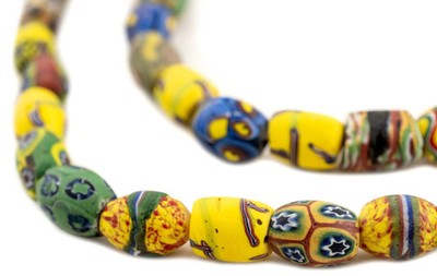 Oval Antique Venetian African Millefiori Trade Beads #15808 10mm Ivory Coast