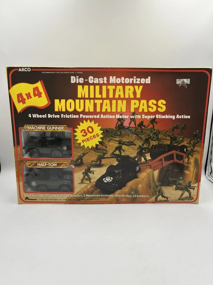 De Colección Arco Militar Montaña PASS Die Cast Motorizado Vehículo Completo Set 1982 Foto 2 de 4