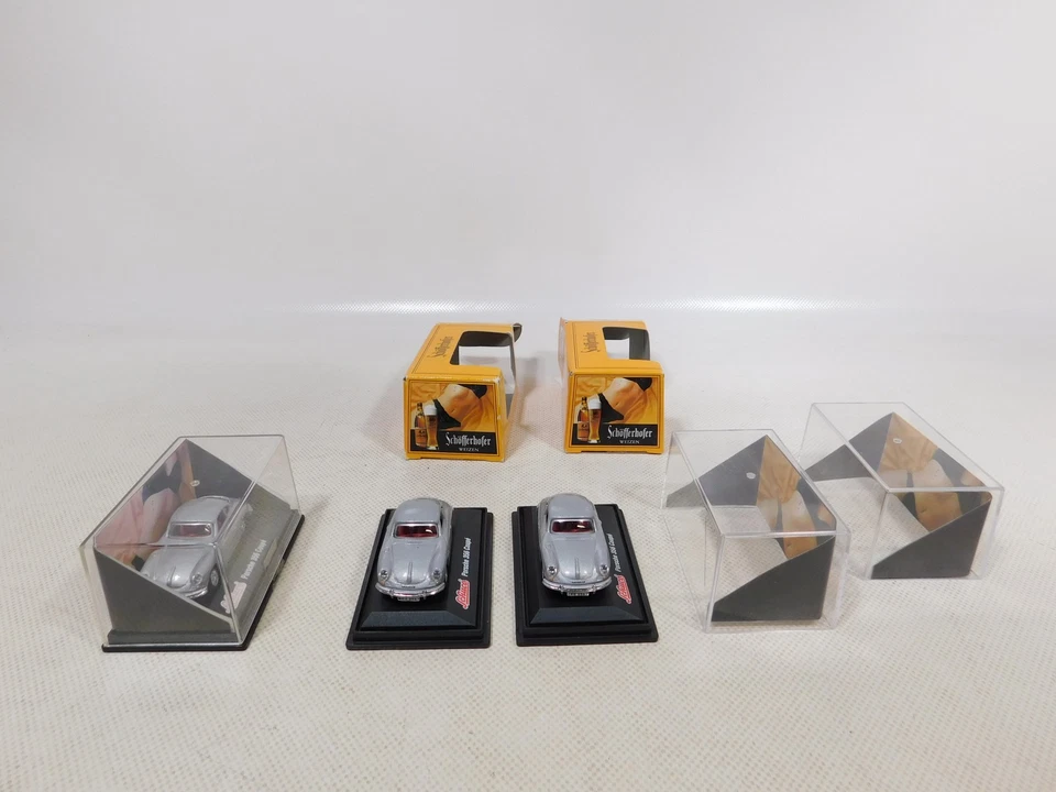 Schuco 1:72 ? 3X Pkw Porsche 356 Coupé Schöfferhofer Mint + Teil-Box #EI123-0,5 - Immagine 3 di 4