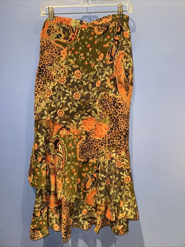 Womens Medium Hippie Skirt, Lined, Floral, Ruffled, Cold water Creek NWT 30”x36” - Picture 6 of 6