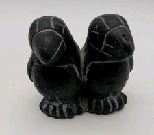 Alaska Native Inuit carved soapstone Pair Of  puffins