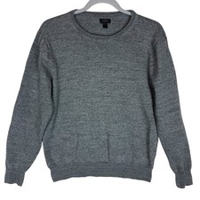 J.CREW Sweater Men's Small Heather Gray Knitted Round Neck Long Sleeve Pullover