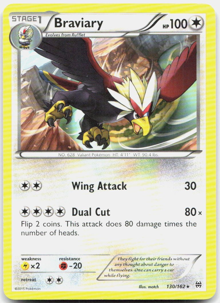 Braviary 130/162 Rare BREAKthrough Pokemon Lightly Played
