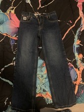Cinch Jeans Boys 10R Dark Wash Straight Leg Denim Youth Adjustable Waist Western