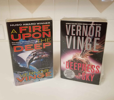 A Fire Upon the Deep & A Deepness in the Sky by Vernor Vinge Paperbacks - NEW!