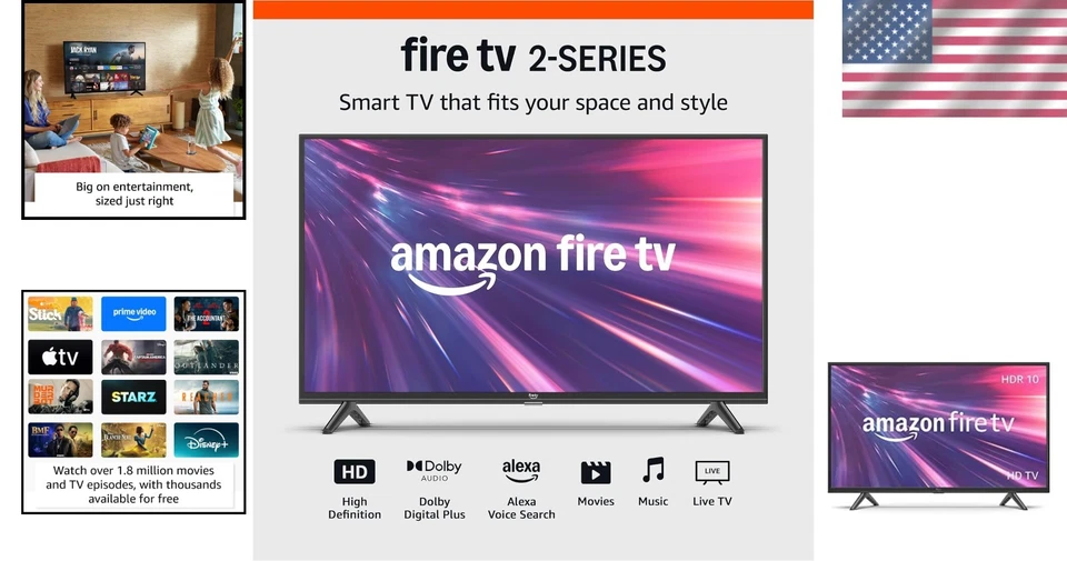 32" 2-Series HD TV - Alexa Voice Remote, Fire TV - Image 2 of 4