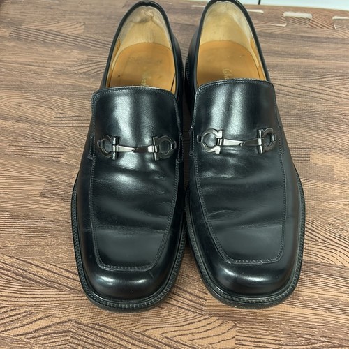Mocasines Salvatore Ferragamo Horsebit para hombre talla 9,5D zapatos Gancini de cuero negro - Imagen 2 de 14