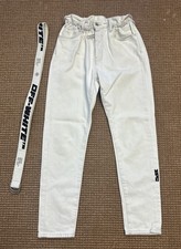 Off White Jeans White With Industrial Belt Si...