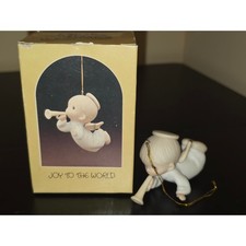 Precious Moments Joy to the World Angel Trumpet Ornament 1982 E-2343 Enesco Box