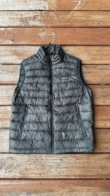 Patagonia Mens Large Down Sweater Vest 800 Fill Full Zip Quilted Forestland Gree