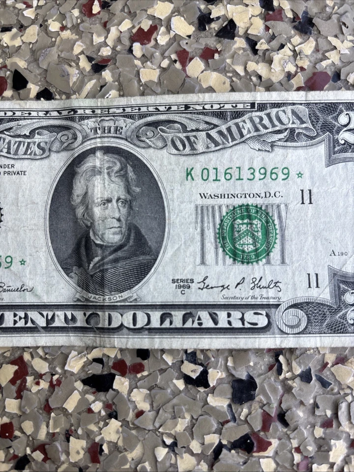 Vintage 1969 U.S. Twenty Dollar $20 Circulated Currency Note - Image 2 of 4