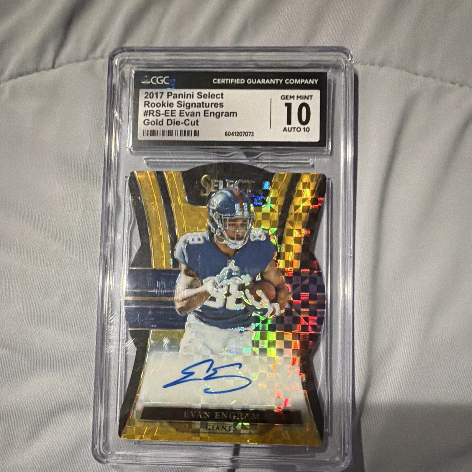 Evan Engram Panini Select Rookie Signatures Prizm #RSEE Gold Die Cut