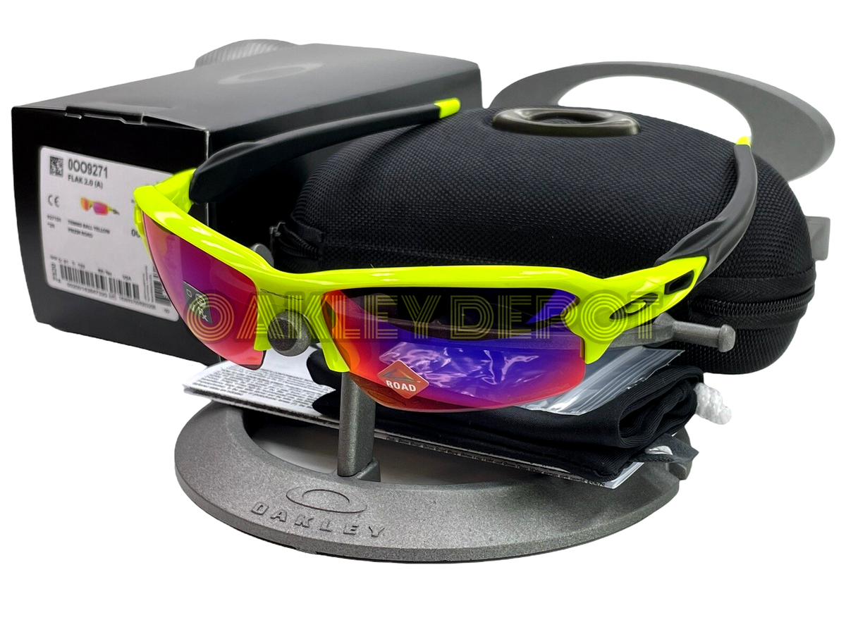 ✓?️ OAKLEY FLAK 2.0 009271 TENNIS BALL YELLOW/PRIZM ROAD ASIAN 