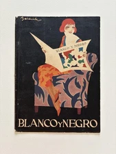 Antique Art Deco Meta Illustration – Blanco y Negro Magazine Cover by Baldicher