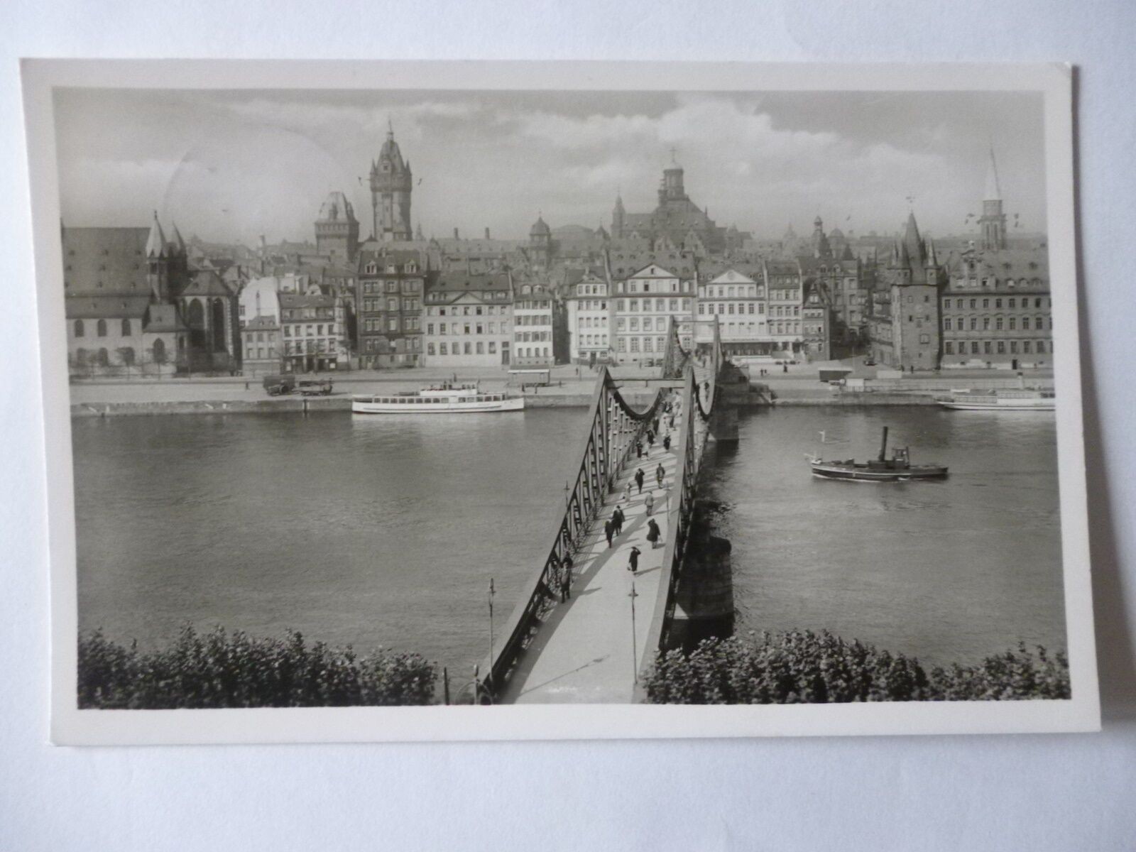 Ansichtskarte Frankfurt a. M. Partie am Eisernen Steg 1940