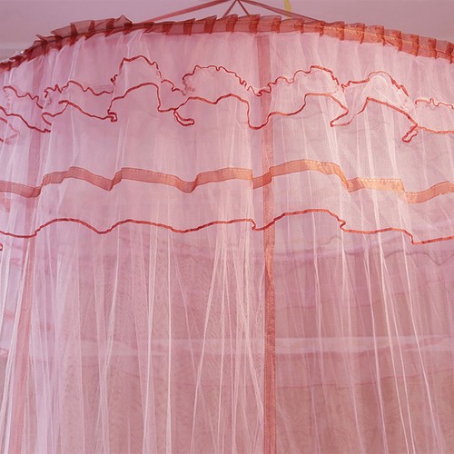 ˜Breathable Round Canopy Lace Princess Style Mosquito Net Bed Curtain Netting - Picture 8 of 9