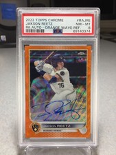 2022 Topps Chrome Rookie Auto Orange Wave 1/25 Jakson Reetz - PSA 8 - POP 1