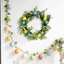 Easter Crafts Wreath Front Door Eggs Flower Bonnet Decorations Hat Spring Summer