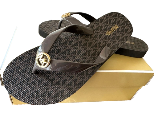 Neu ohne Karton Michael Kors MK Logo PVC Mini Jet Set Print Damen-Flip-Flop Größe 8 - Bild 2 von 4